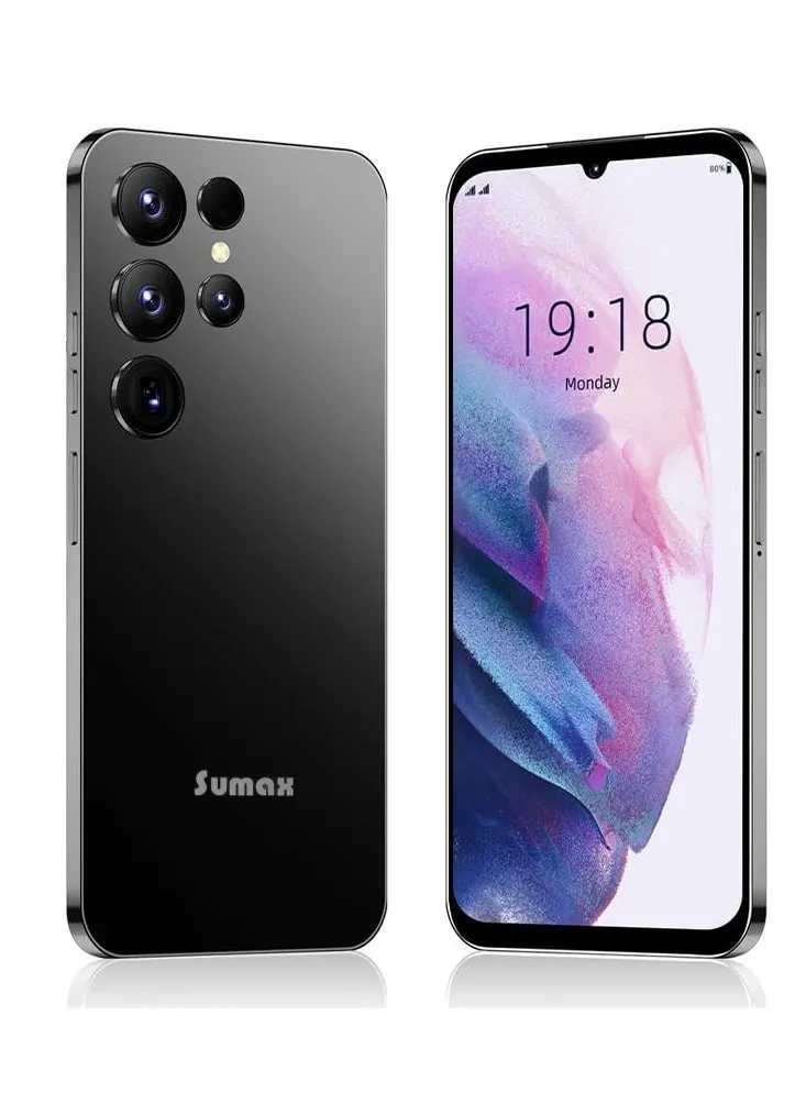 هاتف Sumax S23 Ultra ثنائي الشريحة بشاشة HD لون أسود، ذاكرة وصول عشوائي (RAM) سعة 3 جيجابايت وذاكرة داخلية سعة 64 جيجابايت 5G - إصدار الشرق الأوسط-1