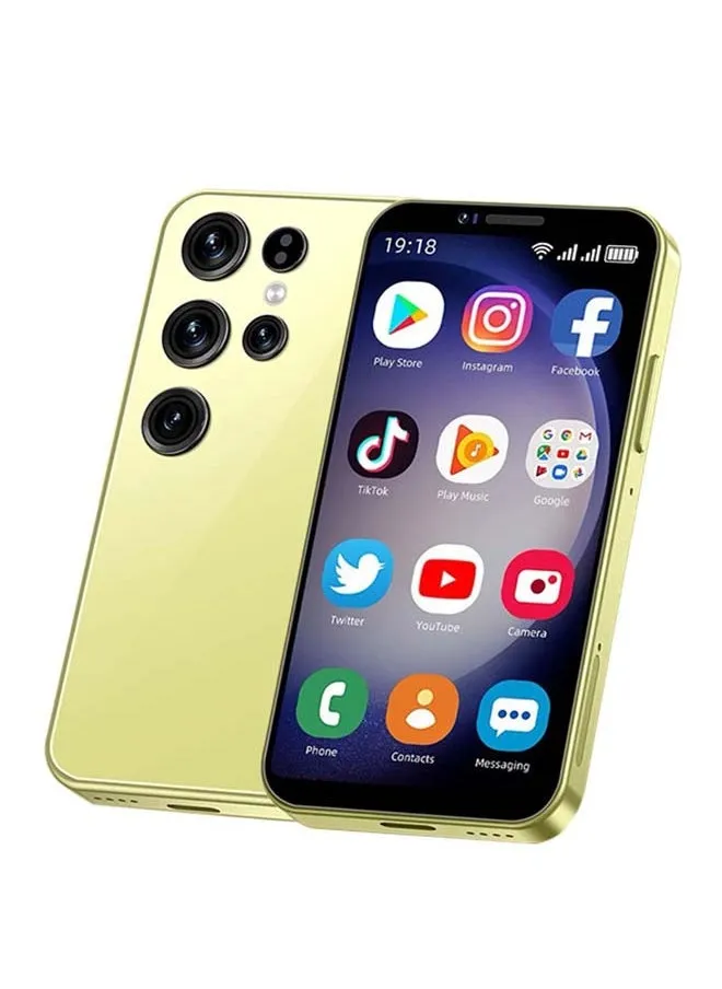 هاتف ذكي صغير S24 Ultra الجيل الثالث 3G، ثنائي الشريحة، شاشة 3.5 انش HD، ذاكرة رام 8 GB وذاكرة داخلية 512 GB، اندرويد 12، بطارية 2600 mAh (ذهبي)-1