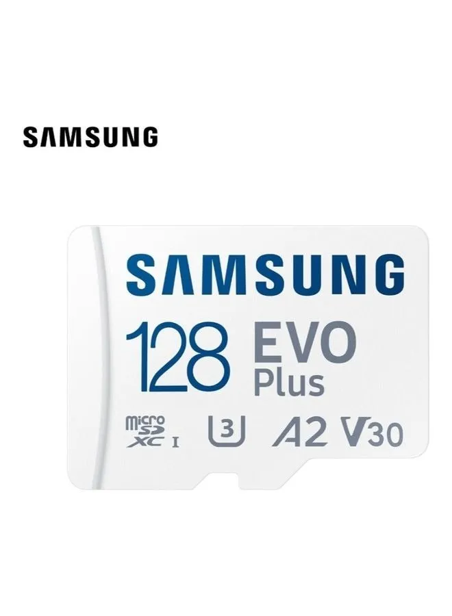 بطاقة SD من سامسونج EVO Plus بسعة 128 جيجابايت مع محول بطاقة ذاكرة Micro Sd تصل إلى 130 ميجابايت/ثانية، مساحة تخزين موسعة لجهاز PS5 PS4، أجهزة الكمبيوتر اللوحية للألعاب، والهواتف الذكية، وكاميرا الأمان، وكاميرا GoPro Done Dash Cam، سعة 128 جيجابايت-1