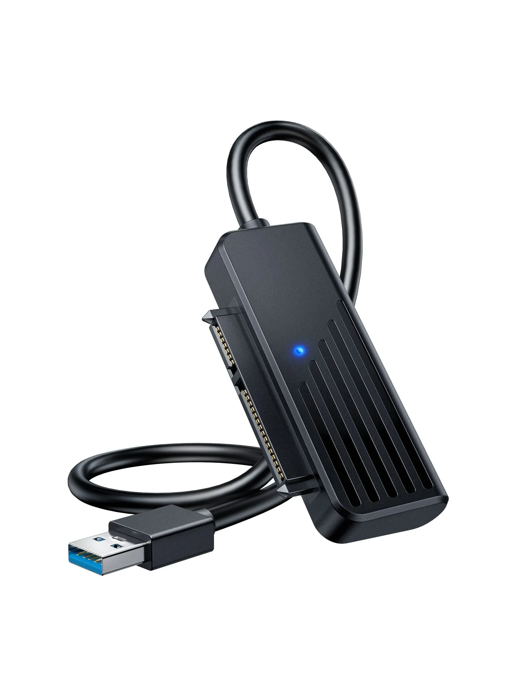 كابل SATA إلى USB، 1.7 قدم، محول SATA إلى USB 3.0، كابل محول SATA إلى USB لمحول محرك الأقراص الصلبة SATA III مقاس 2.5 بوصة، محول قارئ محرك الأقراص الصلبة الخارجي لنقل بيانات SSD/HDD حتى 5 تيرابايت (أسود)-1