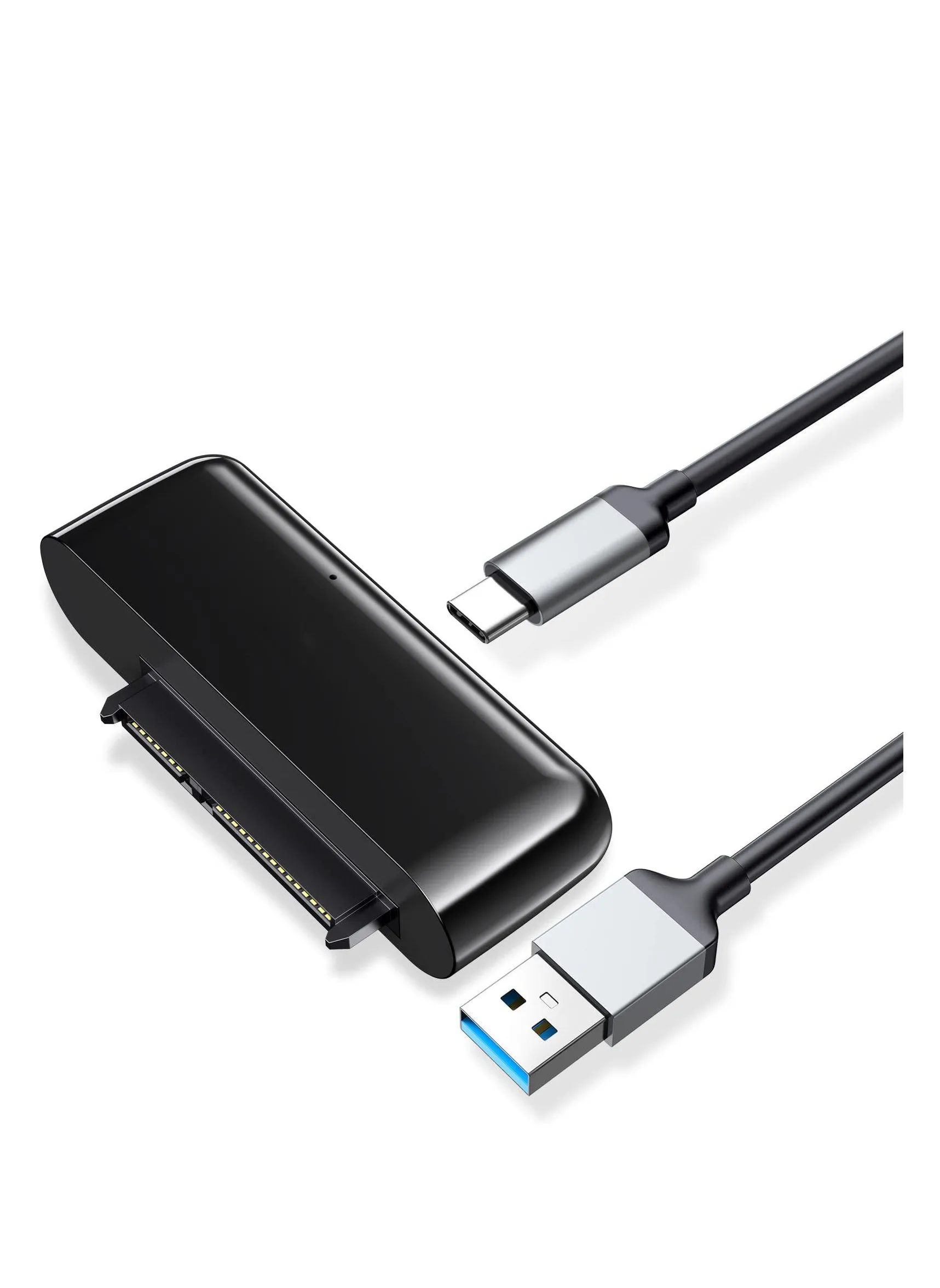 كابل USB SATA، محول USB 3.0 خارجي إلى SATA بطول 1.6 قدم، مع حافظة سيليكون محمولة، سرعة فائقة مع تسريع UASP، لنقل بيانات HDD/SSD مقاس 2.5 بوصة (يدعم UASP)، أسود-2