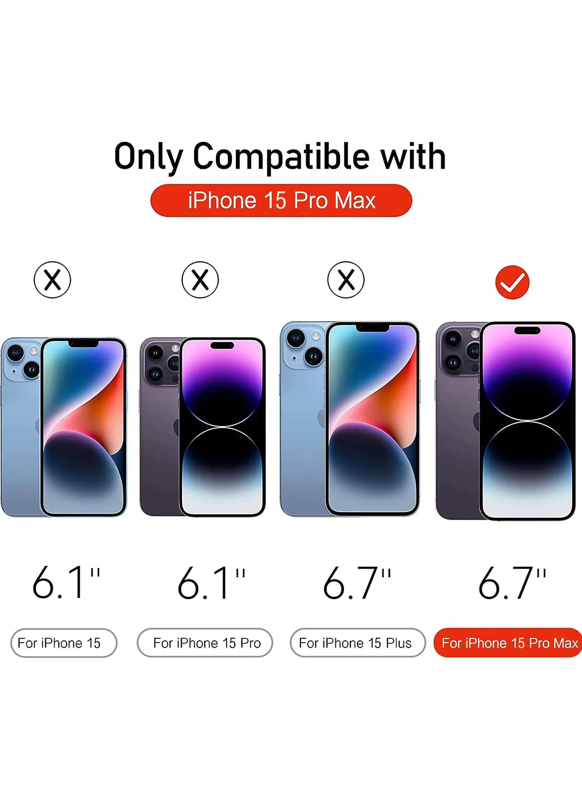 واقي شاشة متوافق مع iPhone 15 Pro Max 5G واقي شاشة من الزجاج المقوى للخصوصية [خالي من الفقاعات] [مضاد للوهج] [تغطية كاملة عالية الدقة] [سهل التركيب] [مقاوم للخدش]-2