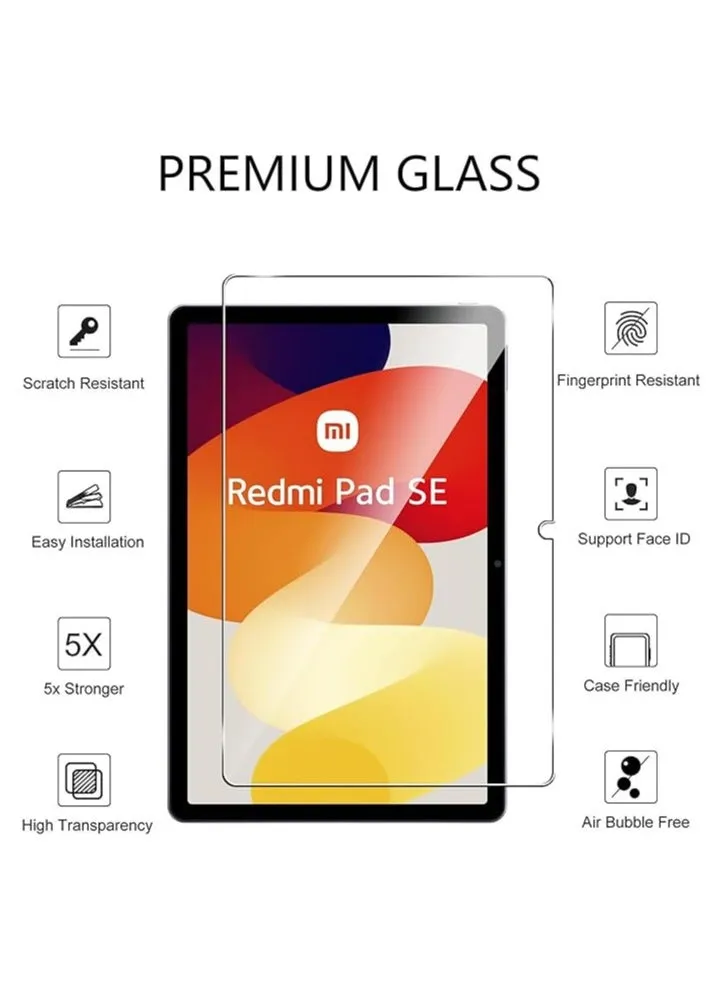 واقي شاشة لهاتف Xiaomi Redmi Pad SE مقاس 11 بوصة، واقي شاشة من الزجاج المقوى بقوة 9H، حافظة مضادة للخدش بحافة 2.5D فائقة الوضوح-2