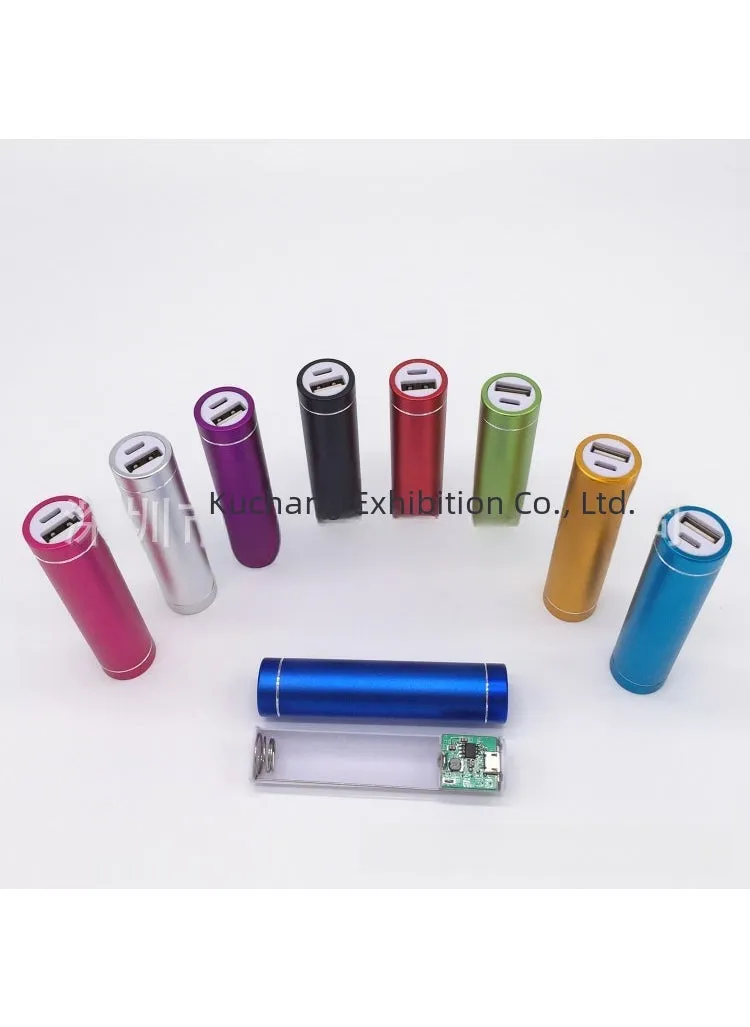 Single-section cylinder aluminum alloy gift welding-free mobile power supply nesting Spring 1-section 18650 charging treasure shellPink Pink-1