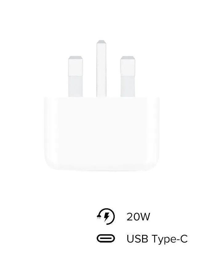 Sleek design and fast charging in a 20W Triple Plug Power Adapter with USB C Port White-2