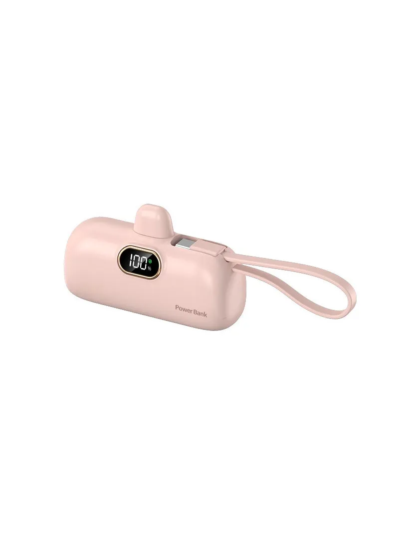 Slim 5000mAh Capsule Power Bank Custom Logo 22.5W Pink-1