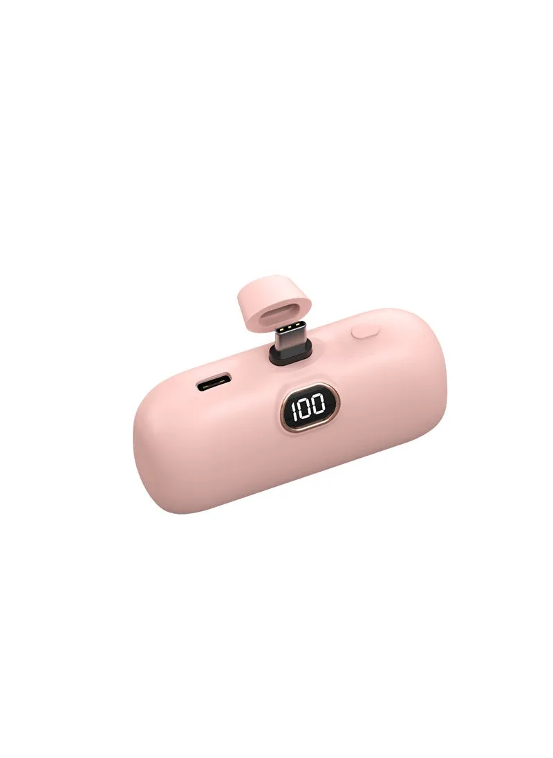 Slim 5000mAh Capsule Power Bank Custom Logo Pink-1