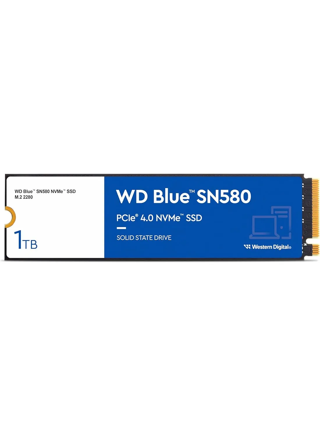 محرك أقراص الحالة الصلبة الداخلي SSD سعة 1 تيرابايت أزرق SN580 NVMe - Gen4 x4 PCIe 16 جيجابايت/ثانية، M.2 2280، حتى 4,150 ميجابايت/ثانية - WDS100T3B0E-1