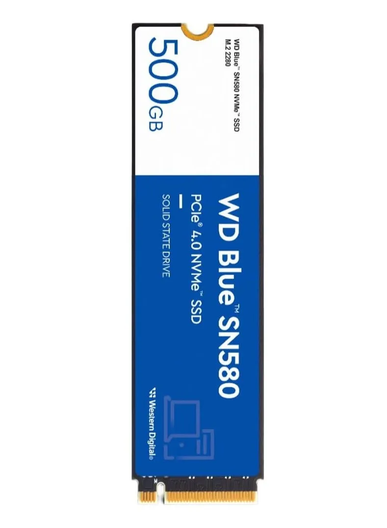 محرك الأقراص ذو الحالة الصلبة الداخلي ويسترن ديجيتال WD Blue SN580 NVMe SSD - Gen4 x4 PCIe 16 جيجابت/ثانية، M.2 2280، حتى 4000 ميجابايت/ثانية-1