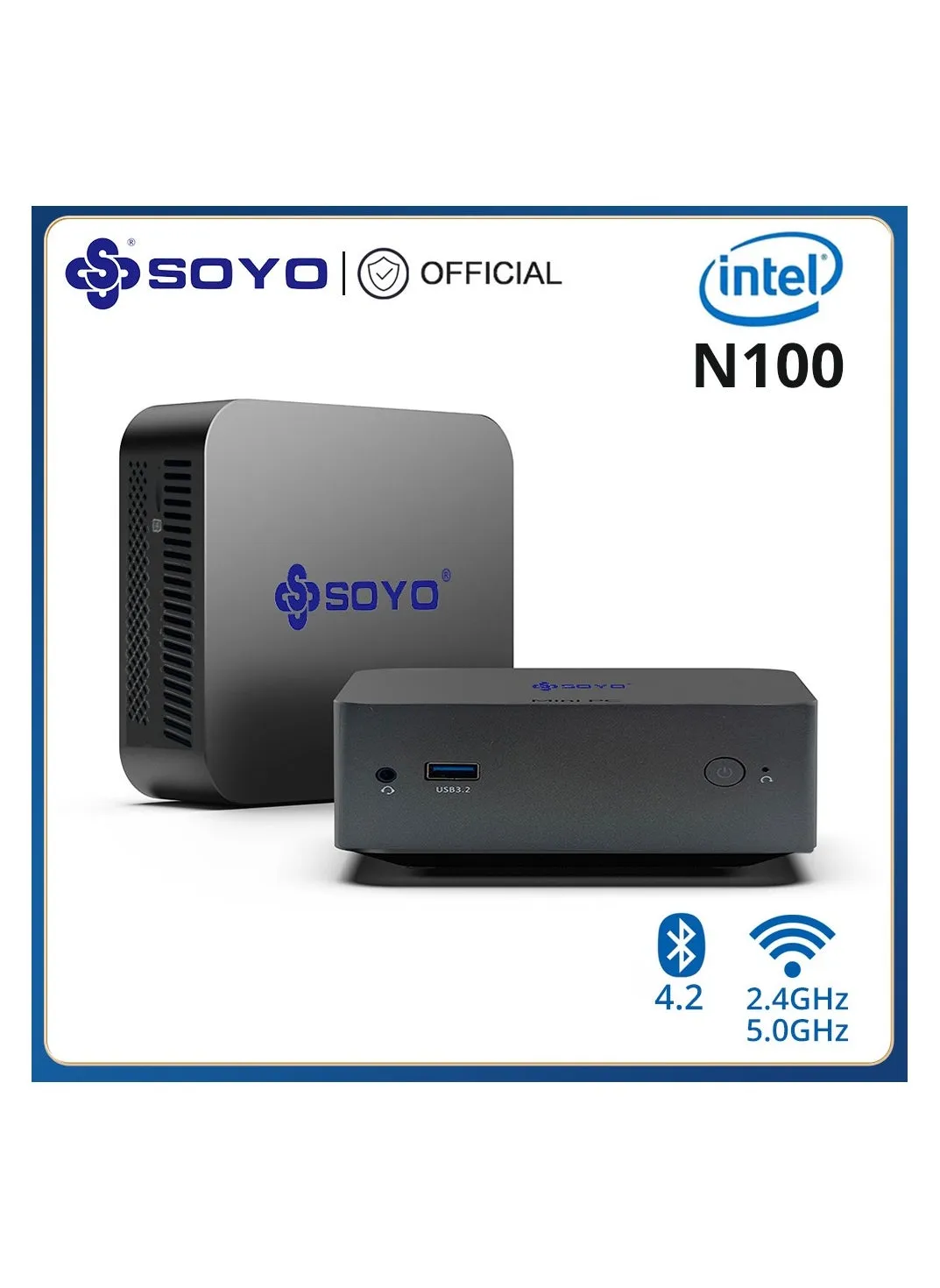 كمبيوتر صغير محمول SOYO M2 Pro Intel N95 CPU DDR4 /16GB RAM 256G M.2 SSD Windows 11 WIFI6 DP لأجهزة الكمبيوتر المكتبية المكتبية-1