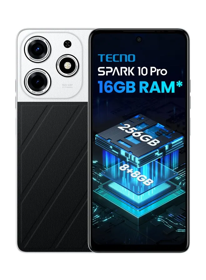 هاتف Spark 10 Pro ثنائي الشريحة Lunar Eclipse وذاكرة وصول عشوائي (RAM) سعة 8 جيجابايت وذاكرة داخلية 256 جيجابايت يدعم تقنية 4G - إصدار الشرق الأوسط-1