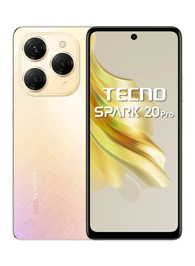 هاتف Spark 20 Pro ثنائي الشريحة بلون Sunset Blush وذاكرة وصول عشوائي (RAM) سعة 12+9 جيجابايت وذاكرة داخلية سعة 256 جيجابايت يدعم تقنية 4G - إصدار الشرق الأوسط-1