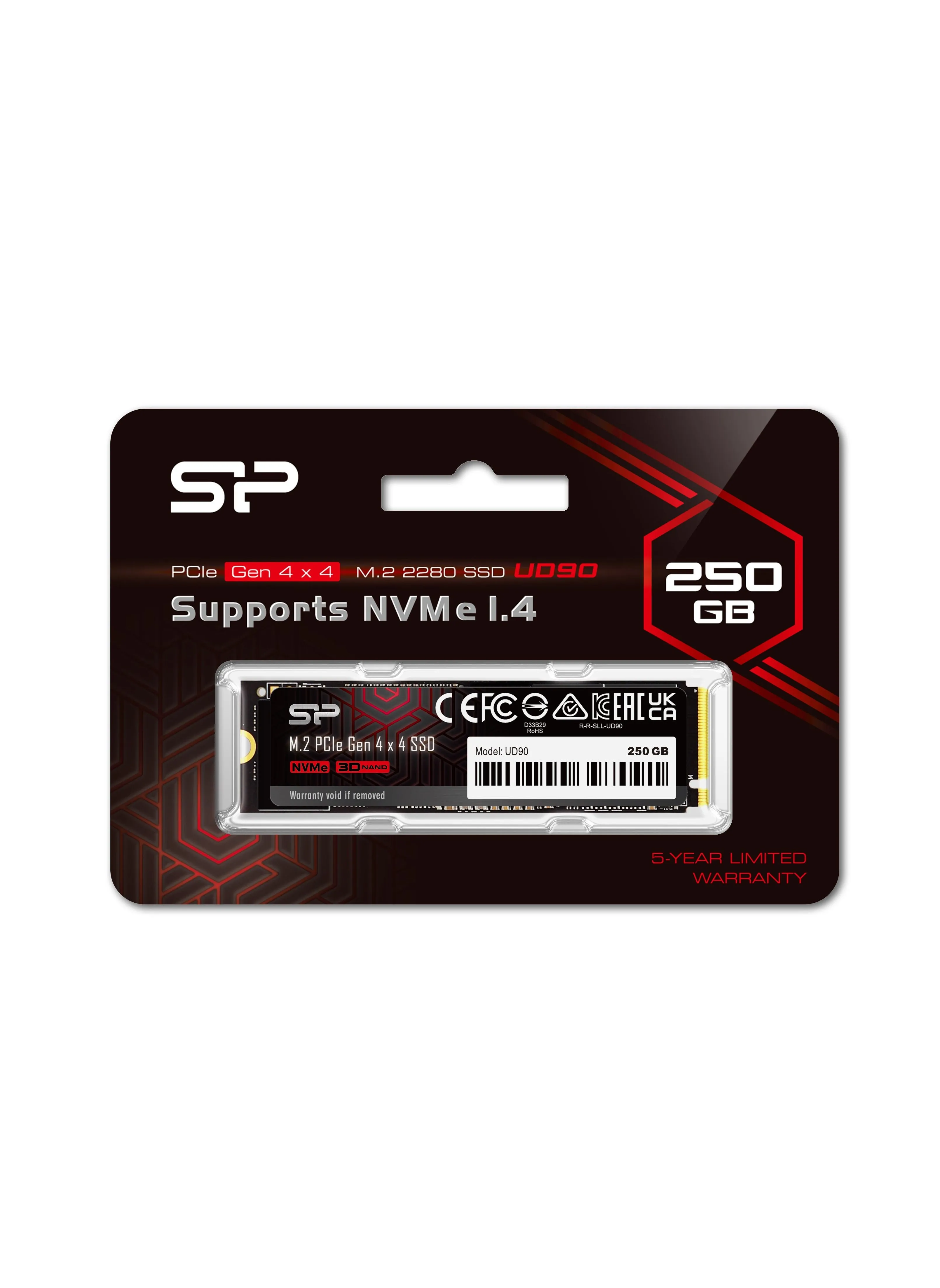 محرك أقراص SSD M.2 NVMe UD90 سعة 250 جيجابايت / سرعة تصل إلى 5000 ميغابايت/ثانية-2