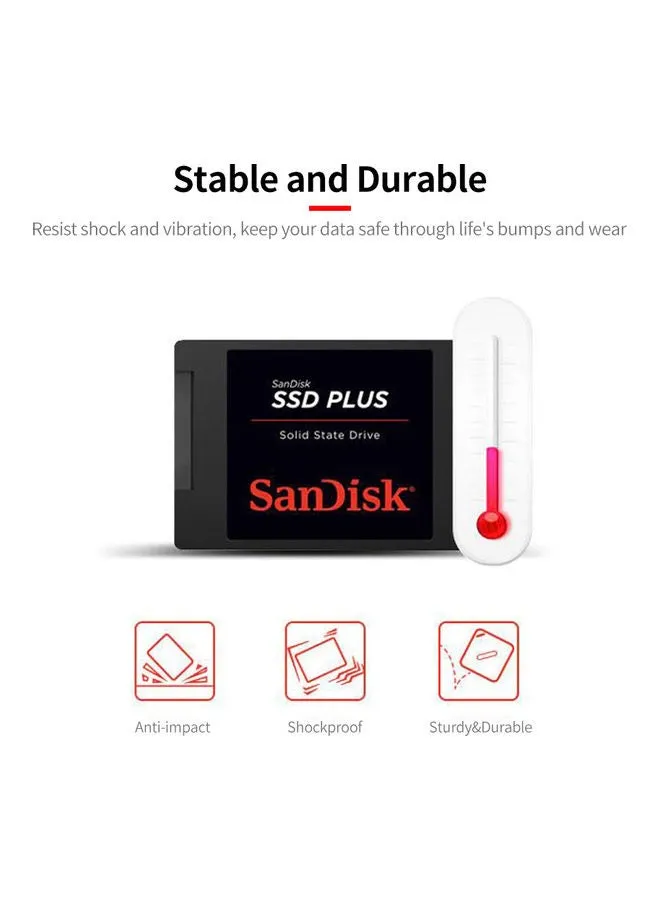 محرك أقراص الحالة الصلبة SSD Plus 2.5 بوصة SATA3.0 سعة 240 جيجابايت سريع الاستجابة ومقاوم للصدمات وكتم الصوت لأجهزة الكمبيوتر المحمولة | سطح المكتب | الكمبيوتر-2