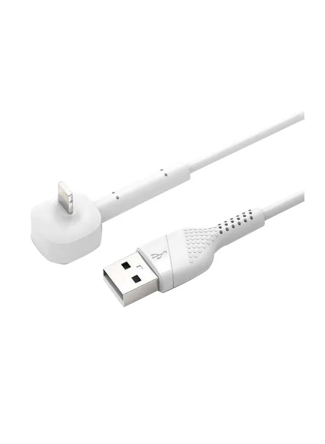 كابل USB للشحن ومزامنة البيانات مع قابس قائم أبيض-1