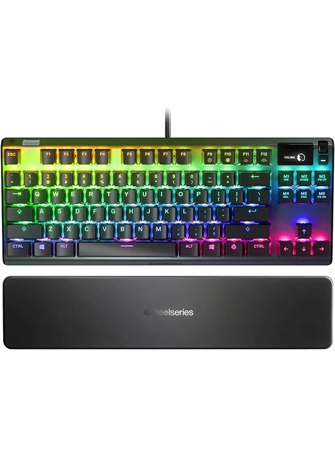 لوحة مفاتيح الألعاب الميكانيكية SteelSeries Apex 7 TKL، شاشة OLED، مفاتيح حمراء، تخطيط QWERTY أمريكي-1