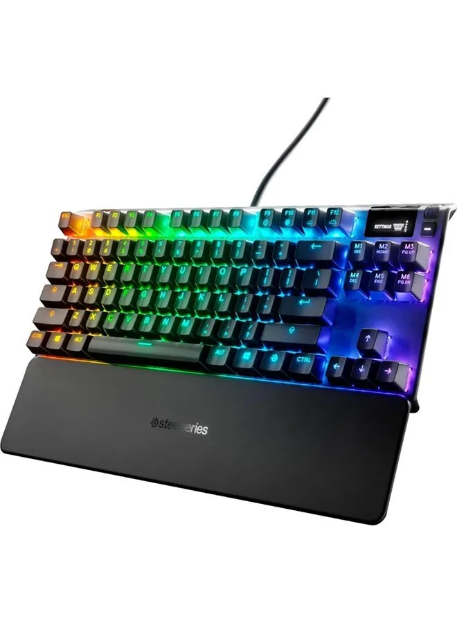 لوحة مفاتيح الألعاب الميكانيكية SteelSeries Apex 7 TKL، شاشة OLED، مفاتيح حمراء، تخطيط QWERTY أمريكي-2