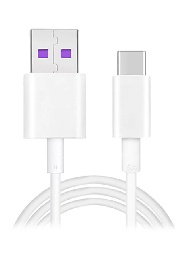 كابل شحن ونقل بيانات فائق السرعة من USB إلى Type-C أبيض-1