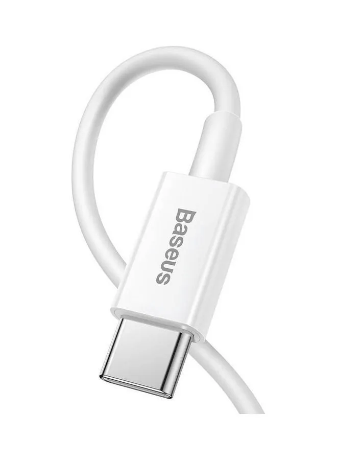 كيبل ايفون PD الشحن السريع Lightning to USB-C بلاستيك بطول 2 متر - ابيض أبيض-2