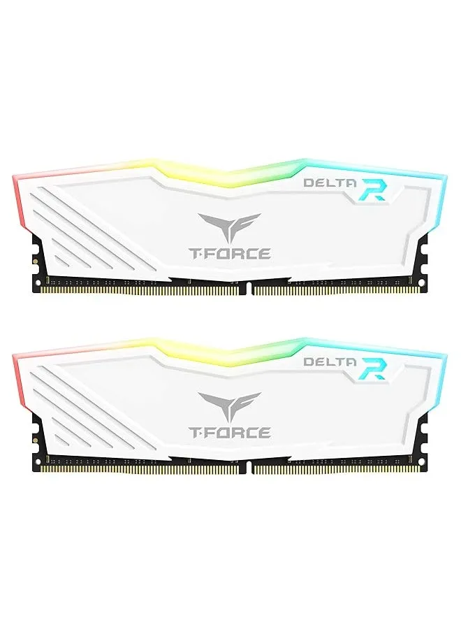 T Force Delta Rgb Ddr4 16Gb 2X8Gb 3600Mhz Pc4 28800 Cl18 وحدة ذاكرة الألعاب المكتبية Ram Tf4D416G3600Hc18Jdc01 أبيض-1