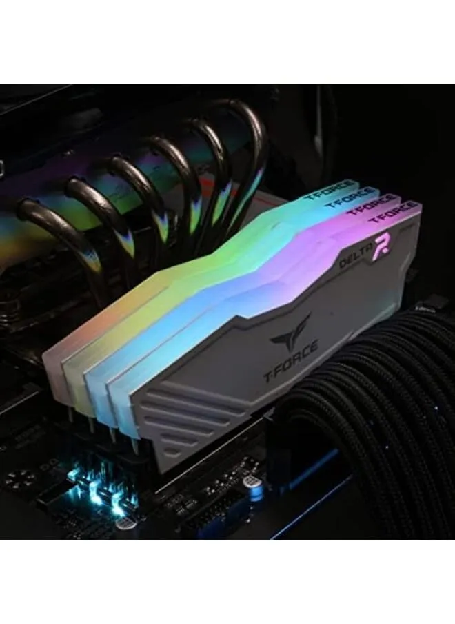 T Force Delta Rgb Ddr4 16Gb 2X8Gb 3600Mhz Pc4 28800 Cl18 وحدة ذاكرة الألعاب المكتبية Ram Tf4D416G3600Hc18Jdc01 أبيض-2