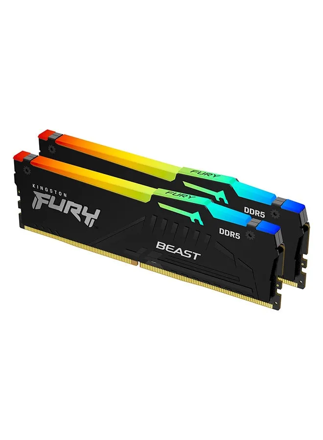 وحدة ذاكرة FURY Beast RGB سعة 16 جيجابايت 2 × 8 جيجابايت DDR5 6000 ميجا هرتز KF560C40BBAK2-16/-1