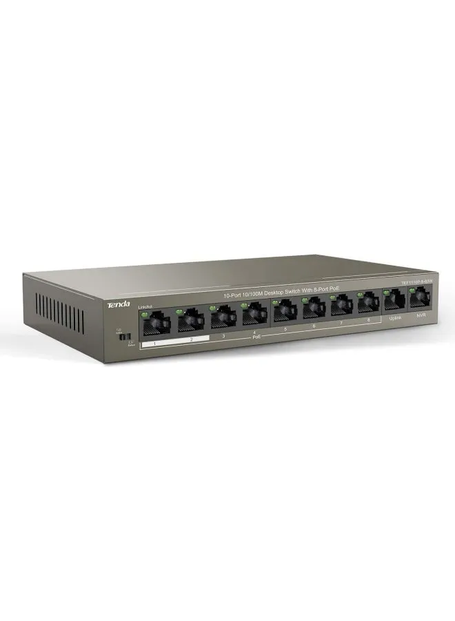 TEF1110P-8-63W مفتاح PoE مزود بمفتاح شبكة إيثرنت 10 منافذ/100 متر، موزع، مع 8 منافذ PoE حتى 30 وات لكل منفذ PoE و58 وات لجميع منافذ PoE، حماية من الصواعق 6 كيلو فولت، التوصيل والتشغيل-1