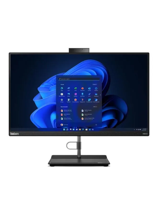 جهاز ThinkCentre neo V30a 24 AIO بشاشة IPS مقاس 23.8 بوصة عالية الدقة (1920 × 1080) ومعالج Intel Core i5-12450H وذاكرة وصول عشوائي سعة 8 جيجابايت ومحرك أقراص SSD سعة 512 جيجابايت M.2/DOS (بدون Windows) ورسومات Intel UHD مع لوحة مفاتيح USB + ماوس إنجليزي/عربي الغراب الأسود-1