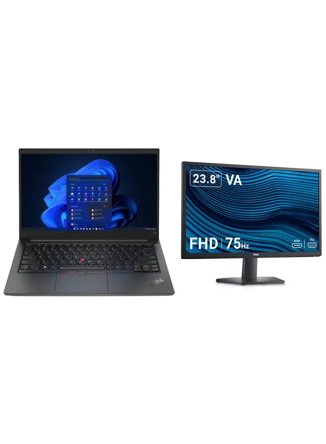 لابتوب ثينك باد E14 بشاشة 15.6 بوصة كاملة الوضوح ، معالج كور i7-1255U / ذاكرة وصول عشوائي رام 16 جيجابايت / سعة تخزين 1 تيرابايت اس اس دي / نظام تشغيل ويندوز 10 / بطاقة رسومات انتل ايريس اكس اي + شاشة 24 بوصة فائقة الدقة LED إنجليزي / عربي أسود الإنجليزية/العربية أسود-1