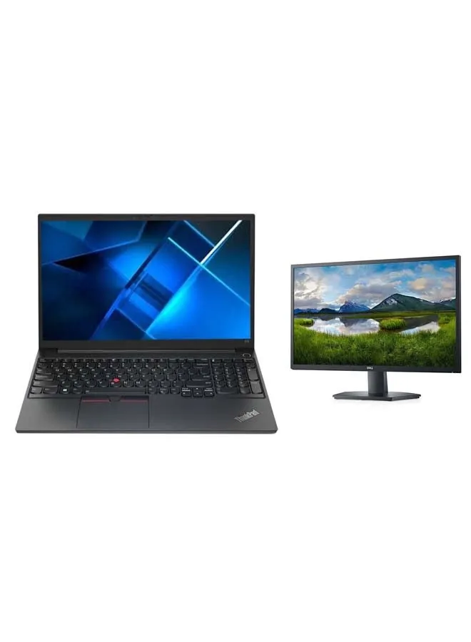 كمبيوتر محمول ThinkPad E15 بشاشة عرض عالية الدقة مقاس 15.6 بوصة ومعالج Core i5-1235U وذاكرة وصول عشوائي 16 جيجابايت ومحرك أقراص SSD سعة 1 تيرابايت ونظام تشغيل Windows 11 وبطاقة رسومات Intel Iris Xe وشاشة 210-AZKS/SE2722H مقاس 27 بوصة مع شاشة LED عالية الدقة بالكامل-1