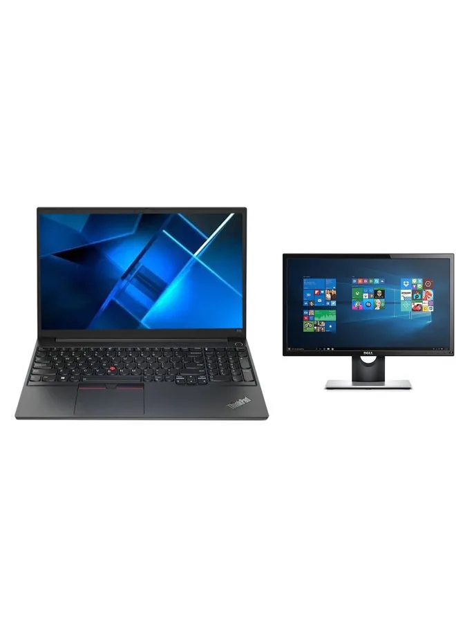 كمبيوتر محمول ThinkPad E15 بشاشة 15.6 بوصة عالية الدقة، معالج Core i5-1235U/ذاكرة وصول عشوائي 32 جيجابايت/محرك أقراص SSD سعة 1 تيرابايت/نظام التشغيل Windows 11/بطاقة رسومات Intel Iris Xe + شاشة E2216HV بدقة 22 بوصة-1