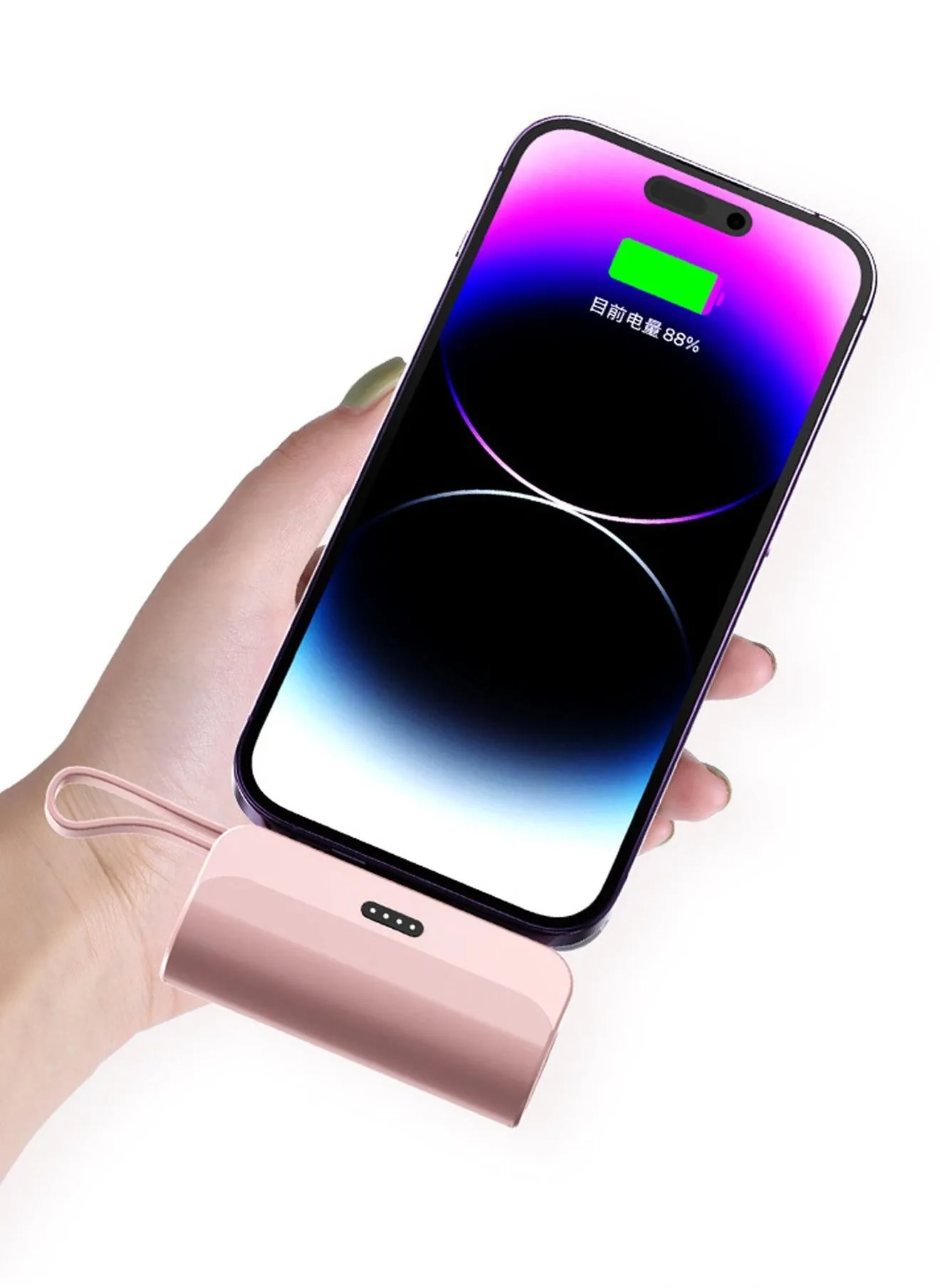 Travel 10W Small Portable Charger iPhone with Built-in Lightning Cable 5000mAh Power Bank Fast Charging for iPhone 14/13/13 Pro/12/12 Pro/11/XR/XS/X/8/7/6-1