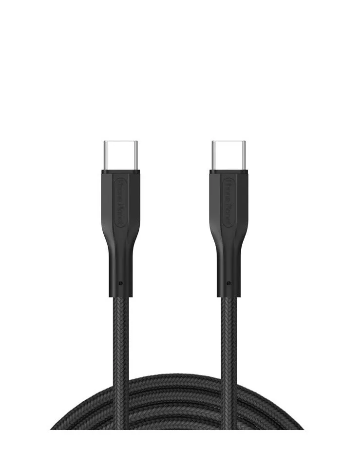 كيبل شحن USB C سريع 60 واط بطول 1 متر، كيبل شحن سريع PD3.0 SCP BC1.2 5 امبير، كيبل type C مضفر لاجهزة ايباد ميني 6، ماك بوك برو، اير، ايباد برو 12.9 انش، سامسونج S23+، هواوي P40، الخ أسود-1