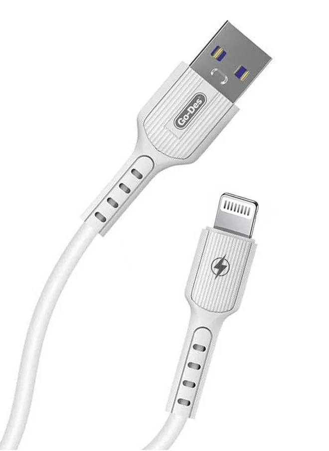 كابل شحن ايفون USB سريع الشحن لهواتف أبل آيفون بـ 8 دبابيس أبيض-1