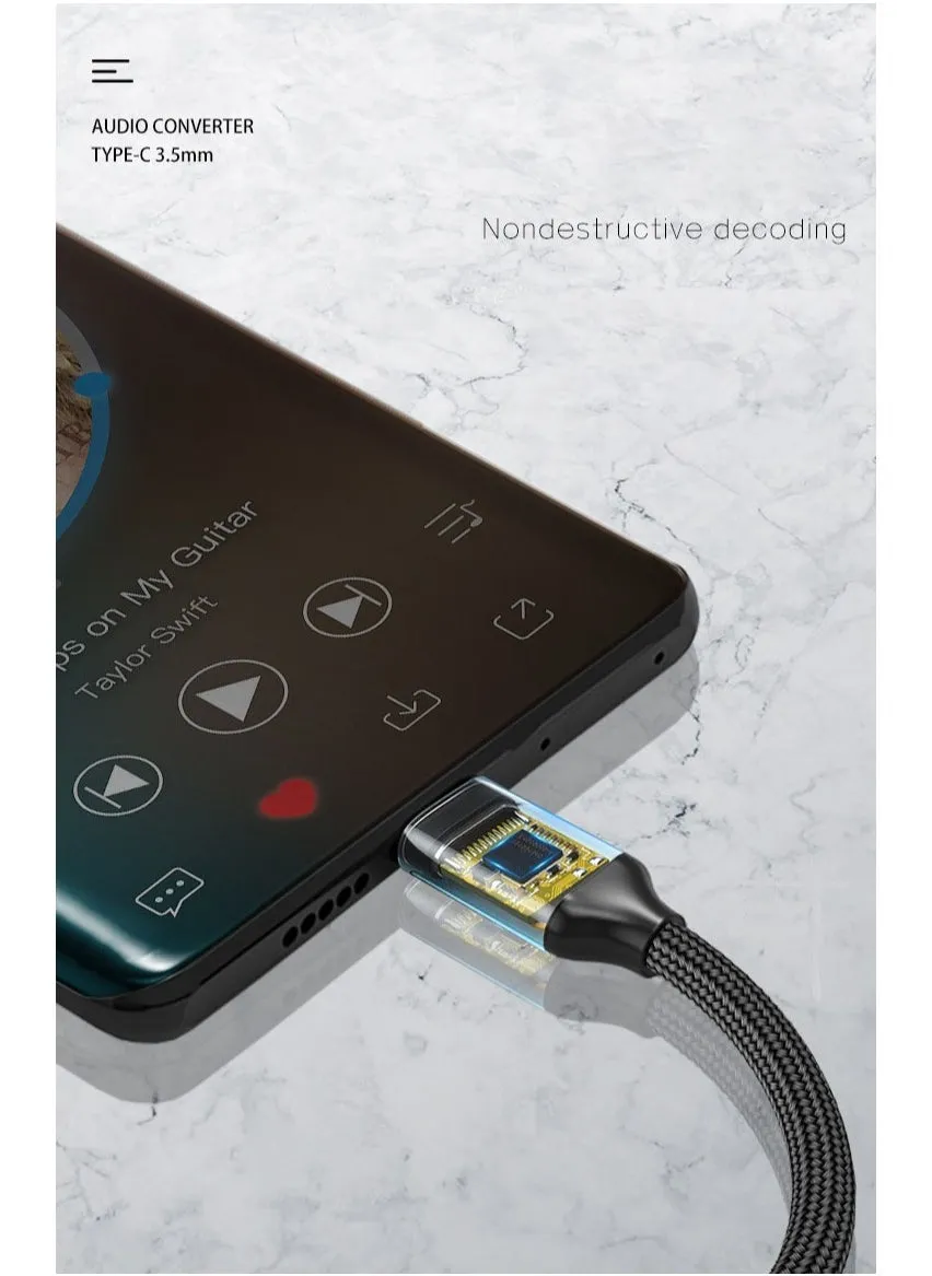 محول مقبس سماعة الرأس من USB-C إلى 3.5 ملم باللون الرمادي-2