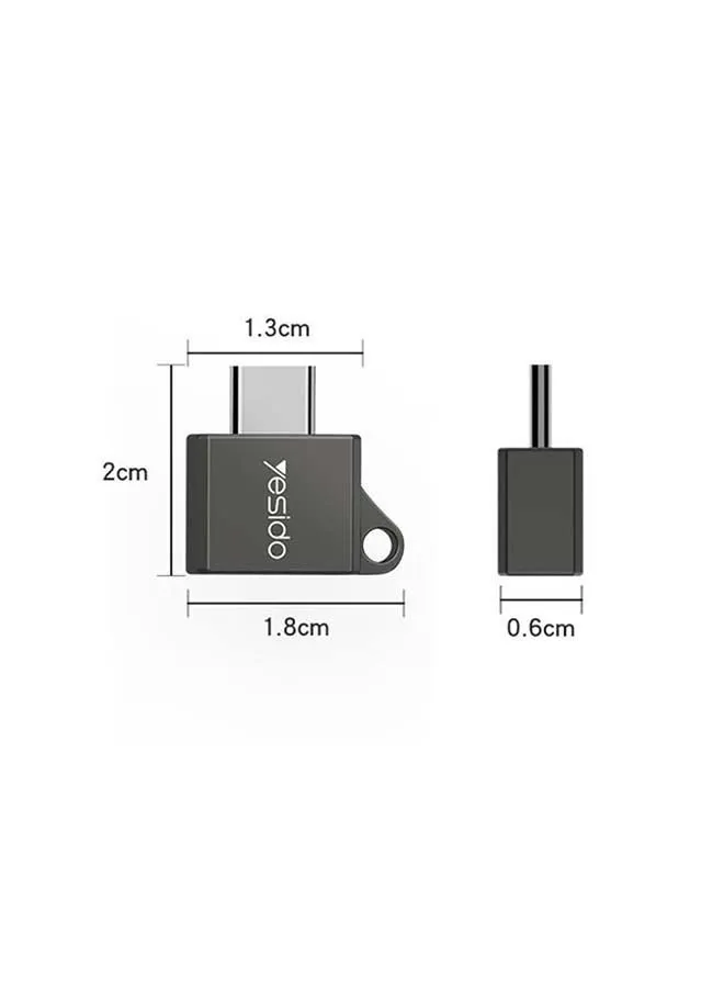 محول OTG سريع بمنفذ USB 3.0 Type C أسود-2