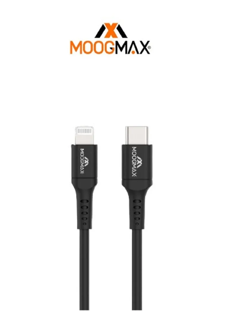 كيبل ايفون معتمد MFI من USB-C إلى Lightning (ايفون) بطول 1 متر مصنوع من السيليكون الناعم يدعم الشحن السريع ونقل البيانات.أبيض من موجماكس.-1