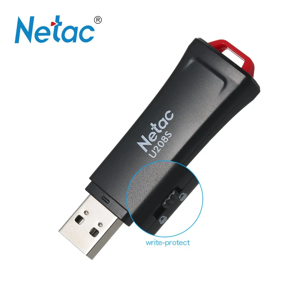 فلاش درايف U208S مزود بذاكرة سعة 32 جيجابايت وخاصية الحماية ضد الكتابة ومنفذ USB 2.0 C4837-32GB-L أسود-2