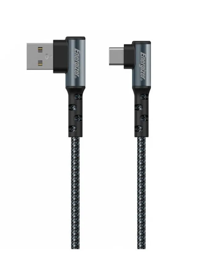 كابل USB-A إلى Type-C بزاوية يمين 90 درجة، مجدول معدني، تصميم ألعاب، مقاومة عالية للالتواء، 2 متر-2