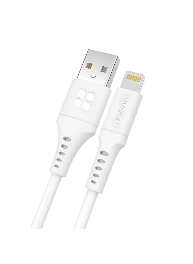 كابل USB-A فائق السرعة إلى Lightning ناعم من السيليكون بطول 2 متر-1