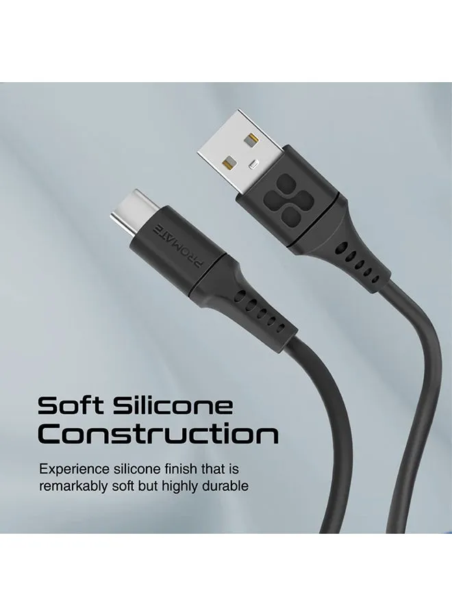 كابل سيليكون ناعم فائق السرعة من USB-A إلى USB-C بطول 2 متر-2