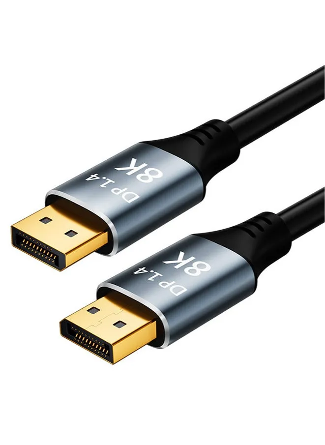 كابل Ultra HD 8K 4K DisplayPort ذكر إلى ذكر 1.5 متر سلك نحاسي DP 1.4 HBR3 8K @ 60 هرتز 4K @ 144 هرتز عالي السرعة 32.4 جيجابت في الثانية HDCP 3D كابل DP إلى DP رفيع ومرن-1