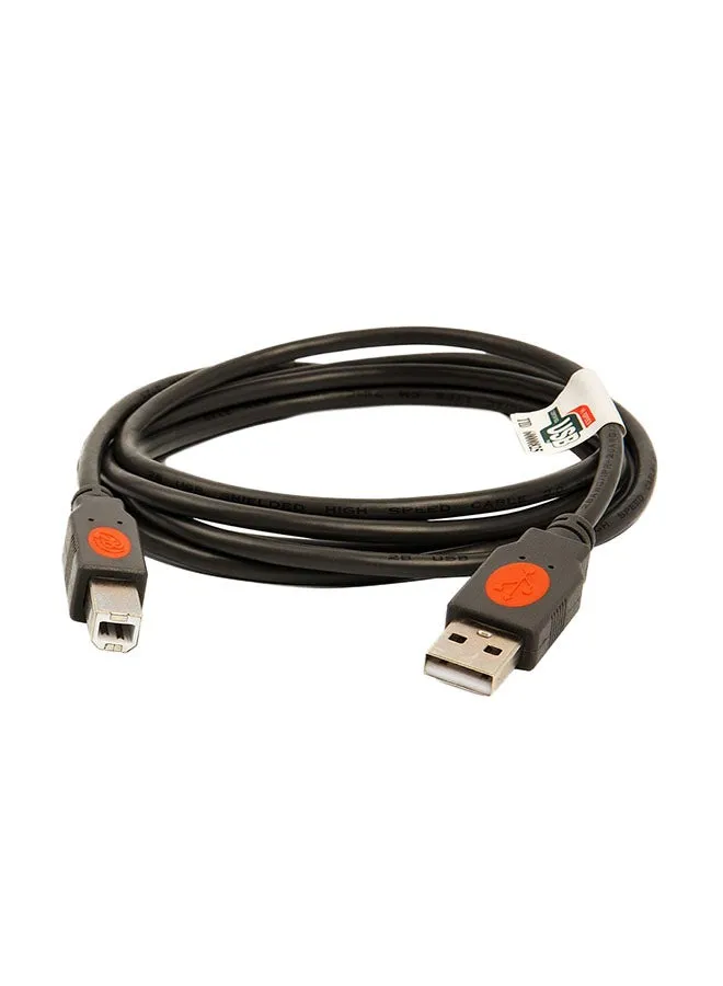 كابل طابعة بمنفذ USB 2.0 A أسود-1