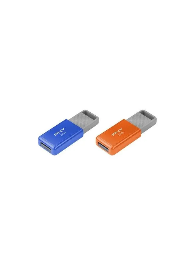 Usb 2.0 Flash Drives 32Gb Assorted Pack Of 2 Pfd32Gx2Odmge-1