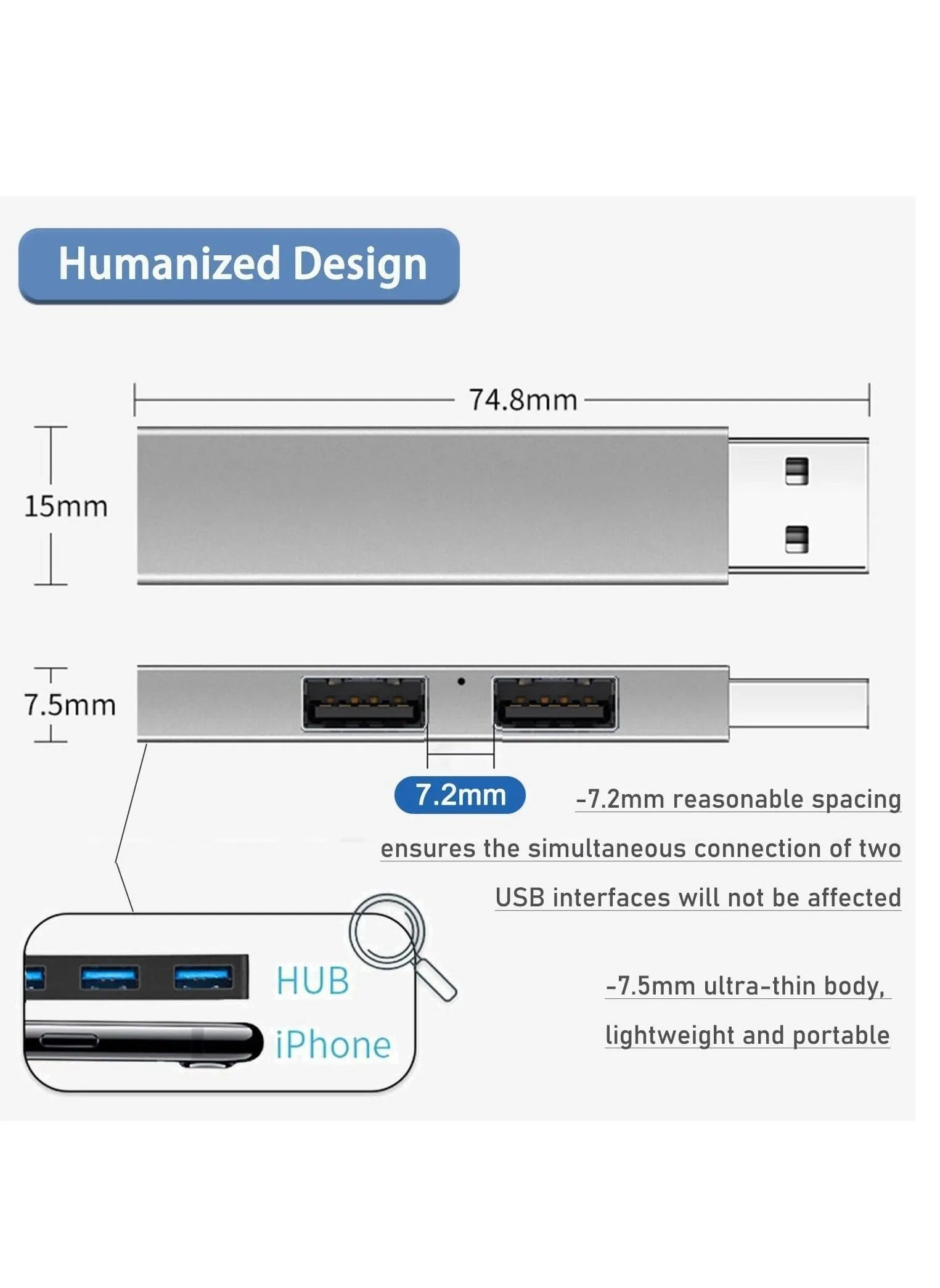 موزع USB 3.0 ، موزع USB ثلاثي المنافذ من الألومنيوم ، موزع USB لأجهزة الكمبيوتر المحمول ، سطح المكتب ، Xbox ، محرك فلاش ، محرك أقراص ثابتة ، طابعة ، كاميرا ، لوحة مفاتيح ، ماوس-2