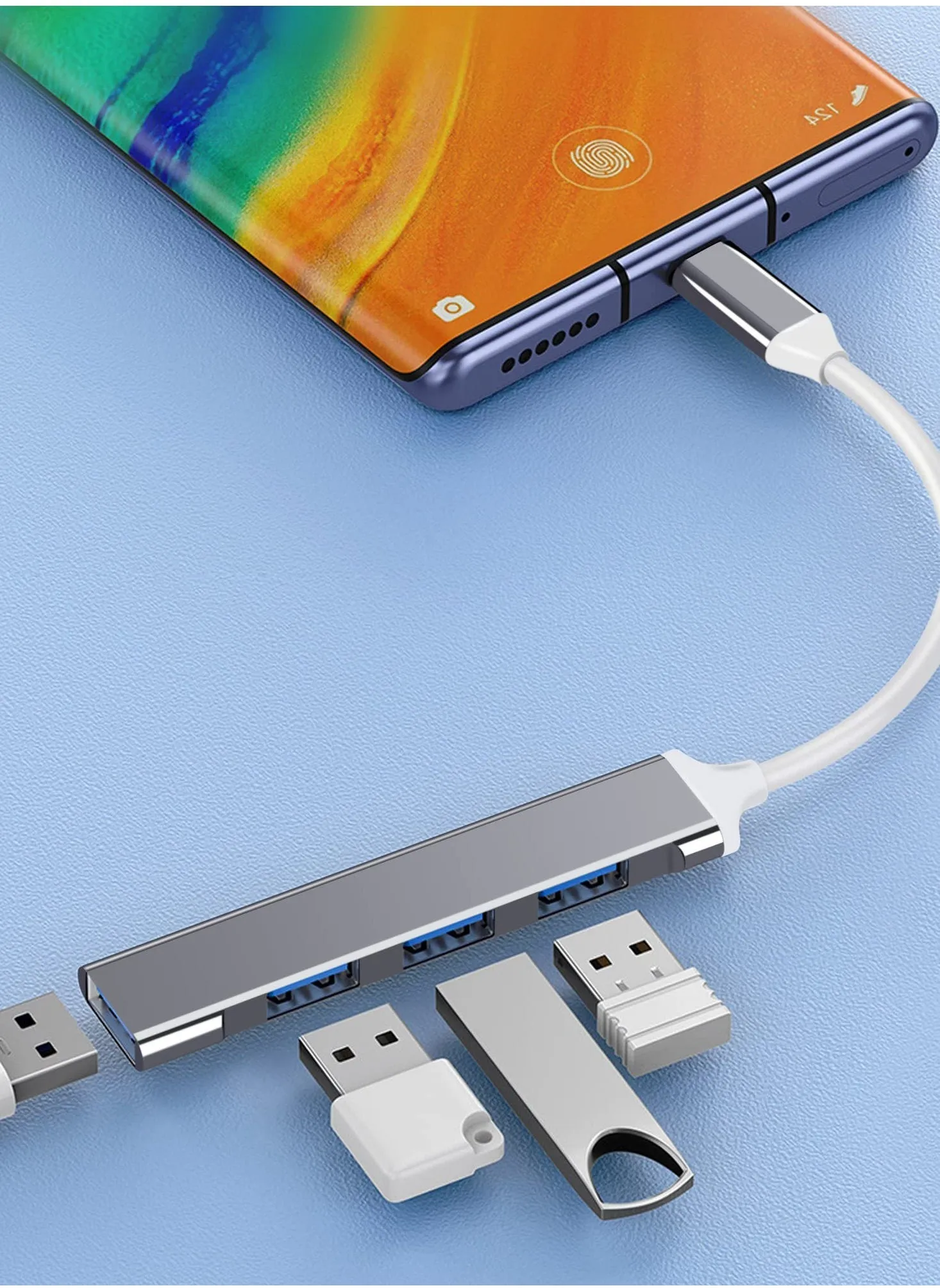 موزع USB 3.0، ملحقات موزع Mini C، بيانات فائقة النحافة لجهاز MacBook Pro/Air 2023، iMac، Surface Pro، XPS، PS5، الكمبيوتر الشخصي، محرك أقراص USB محمول، HDD محمول (رمادي C)-2