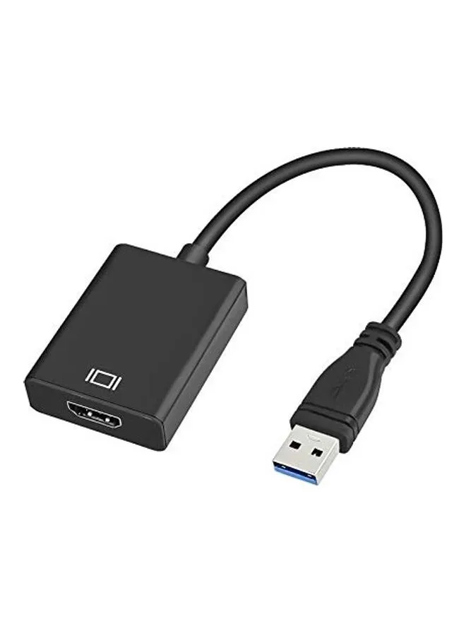 محول من USB 3.0 إلى HDMI بدقة عالية الوضوح 1080P مع محول رسومات صوت وفيديو أسود-1