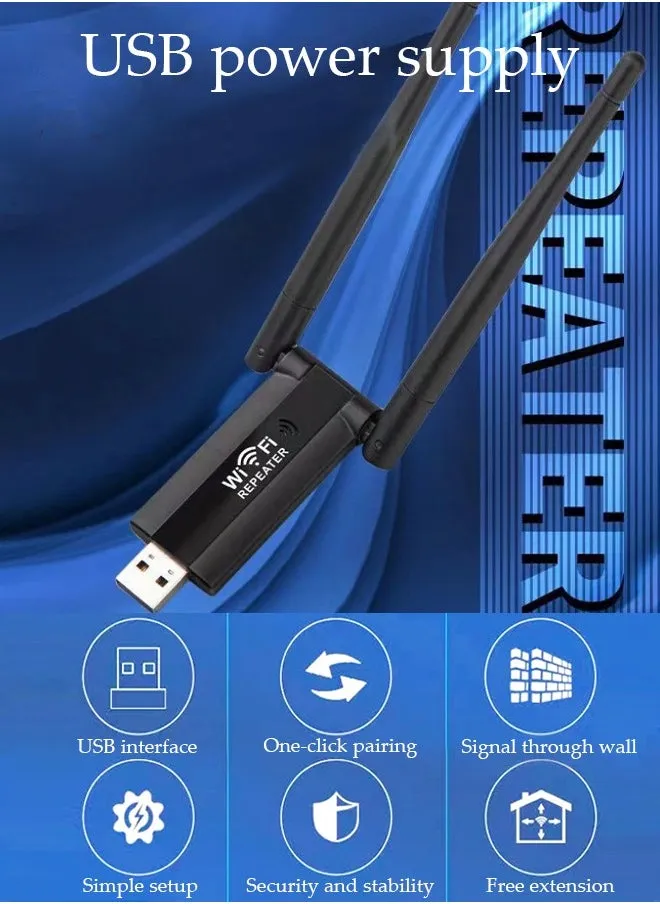 مكررات لاسلكية USB 300Mbps 2.4G موسع إشارة واي فاي معززات إشارات معززات إنترنت لاسلكية منزلية داخلية مكررات إشارات مكبر-2