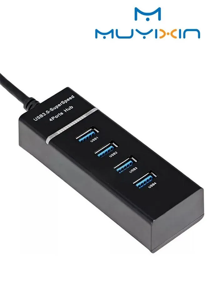 موزع USB 4 منافذ مع LED، موزع عالي السرعة 5 جيجابت في الثانية، امتداد محمول-1