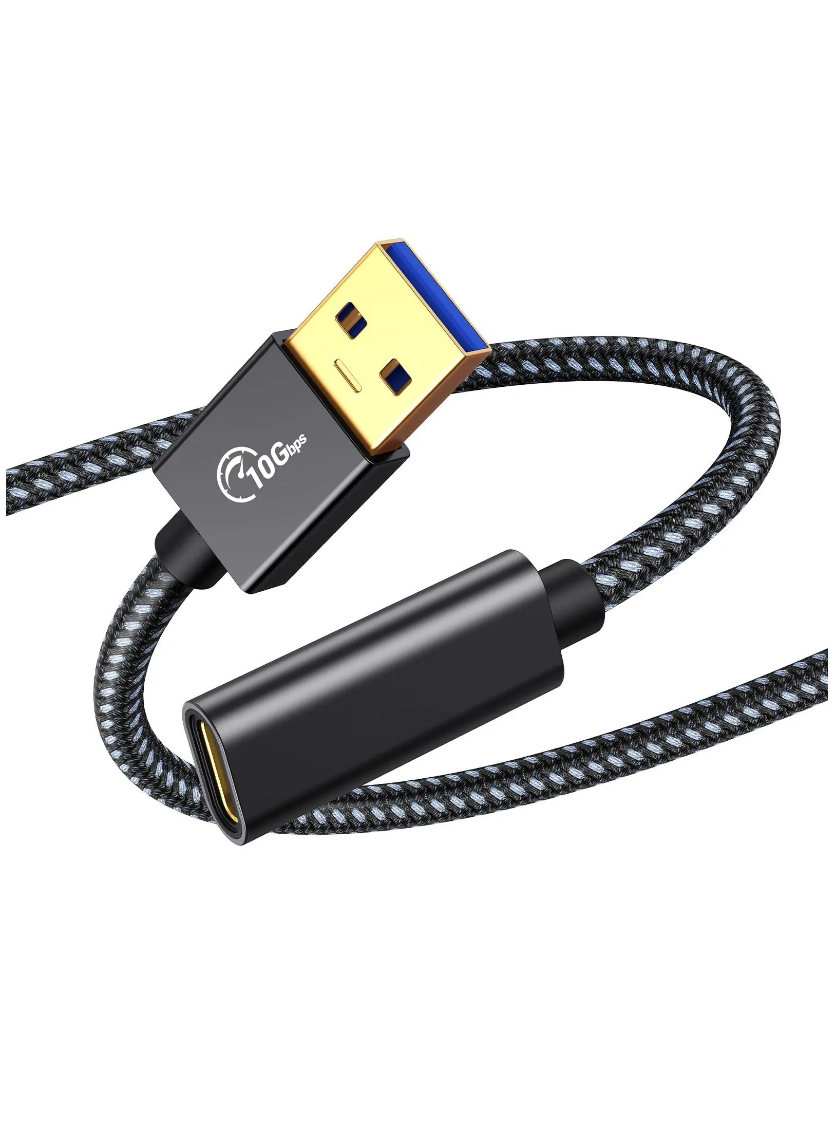 محول USB A إلى C، Type-C 3.1 Gen 2 10Gbps USB C أنثى إلى USB ذكر محول كابل بيانات USB C لأجهزة الكمبيوتر الشخصية USB3.2 Gen 1/USB3.1 Gen2/10Gbps والكمبيوتر المحمول وiPad والهاتف المحمول بطول 1 متر-1